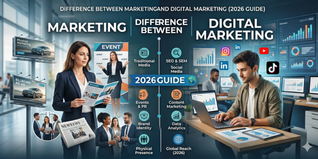 Difference Between Marketing and Digital Marketing